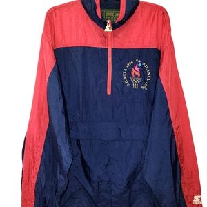 Vintage 1996 Atlanta Olympics Starter Windbreaker - 1/2 Zip Pullover XL Like New